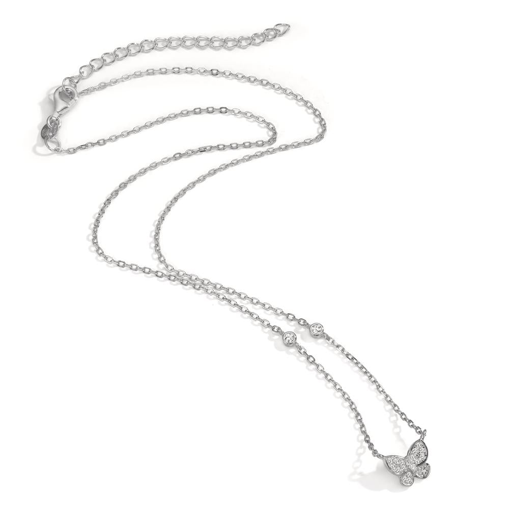 Collier Silber Zirkonia rhodiniert Schmetterling 40-45 cm verstellbar