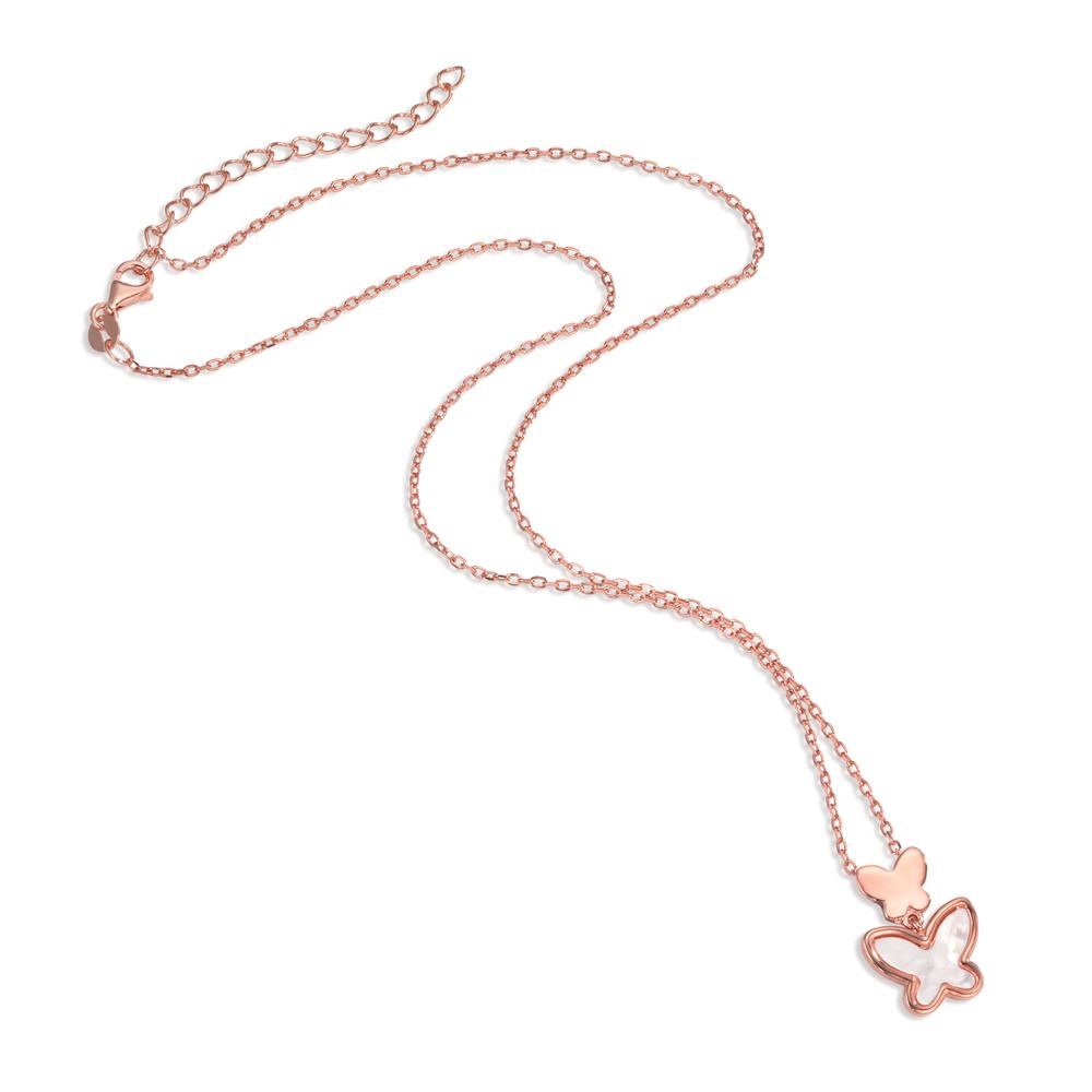 Collier Silber rosé vergoldet Perlmutt Schmetterling 40-44 cm verstellbar