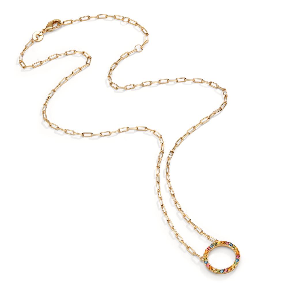 Collier Bronze Zirkonia bunt vergoldet 40-45 cm verstellbar Ø15 mm