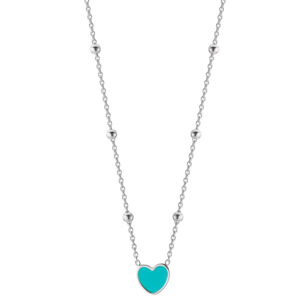 Collier Silber rhodiniert Herz 38-43 cm verstellbar, Made in Italy