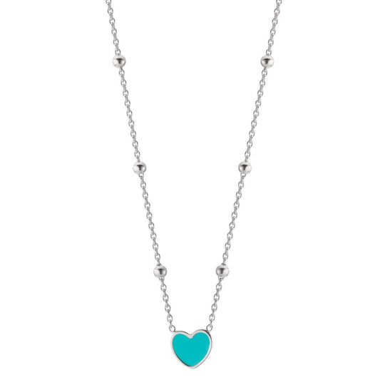 Collier Silber rhodiniert Herz 38-43 cm verstellbar, Made in Italy
