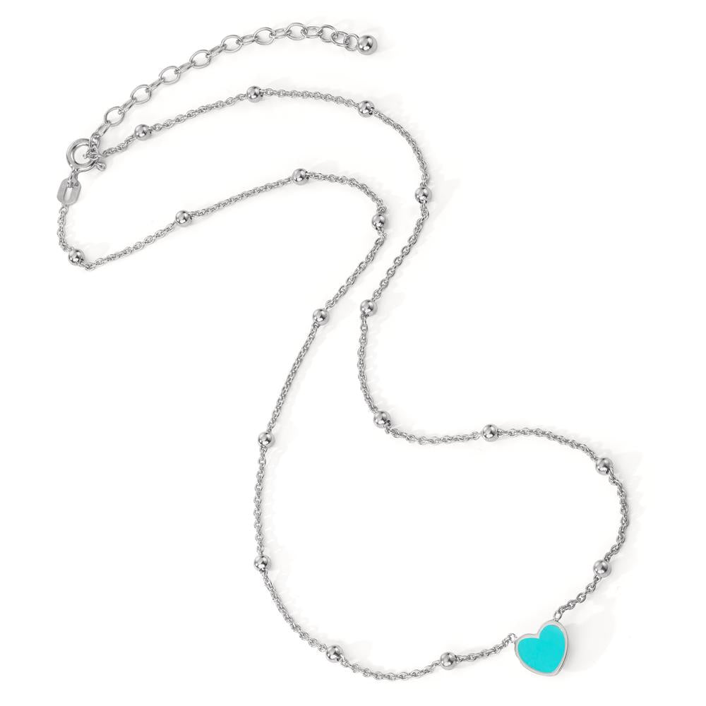 Collier Silber rhodiniert Herz 38-43 cm verstellbar, Made in Italy