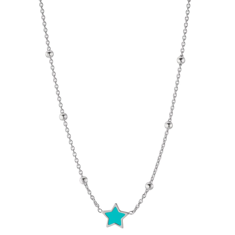 Collier Silber rhodiniert Stern 38-43 cm verstellbar, Made in Italy