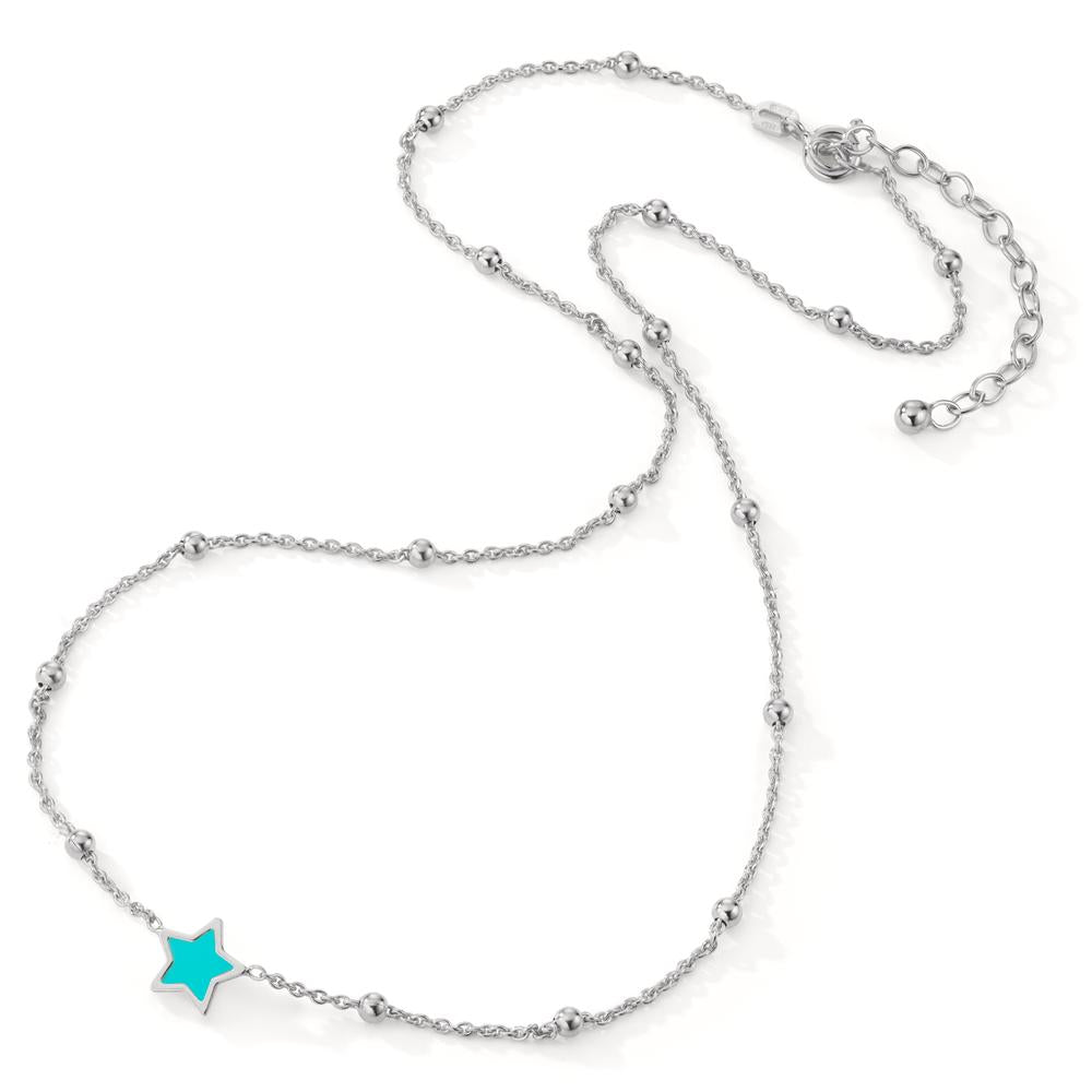 Collier Silber rhodiniert Stern 38-43 cm verstellbar, Made in Italy