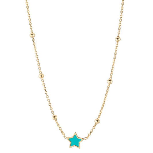 Collier Silber gelb vergoldet Stern 38-42 cm verstellbar, Made in Italy
