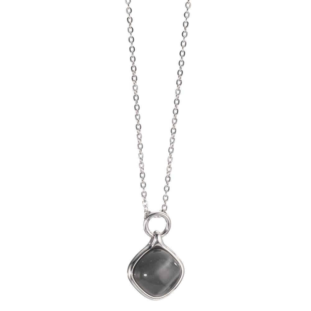 Collier Edelstahl synth. Stein 42-47 cm verstellbar Ø15 mm