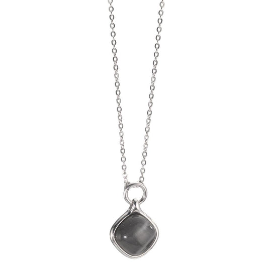 Collier Edelstahl synth. Stein 42-47 cm verstellbar Ø15 mm