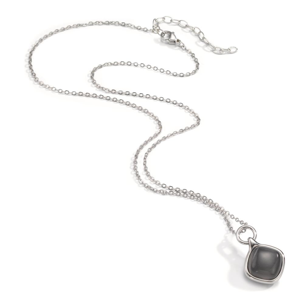 Collier Edelstahl synth. Stein 42-47 cm verstellbar Ø15 mm