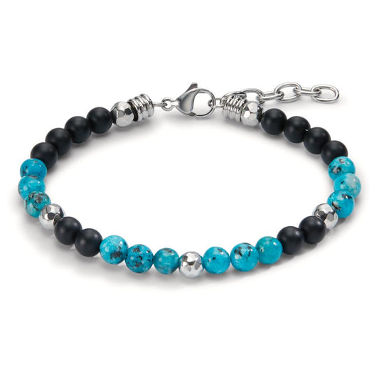 Armband Edelstahl Achat 20-23 cm verstellbar Ø6.5 mm, Made in Italy