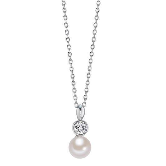 Halskette mit Anhänger Bronze Zirkonia rhodiniert shining Pearls 40 cm