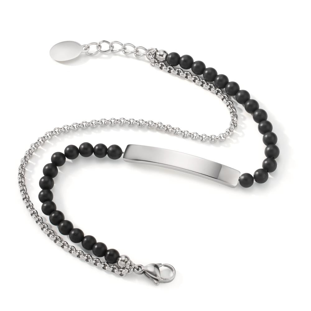 Gravurarmband Edelstahl Achat 18-20 cm verstellbar Ø4 mm